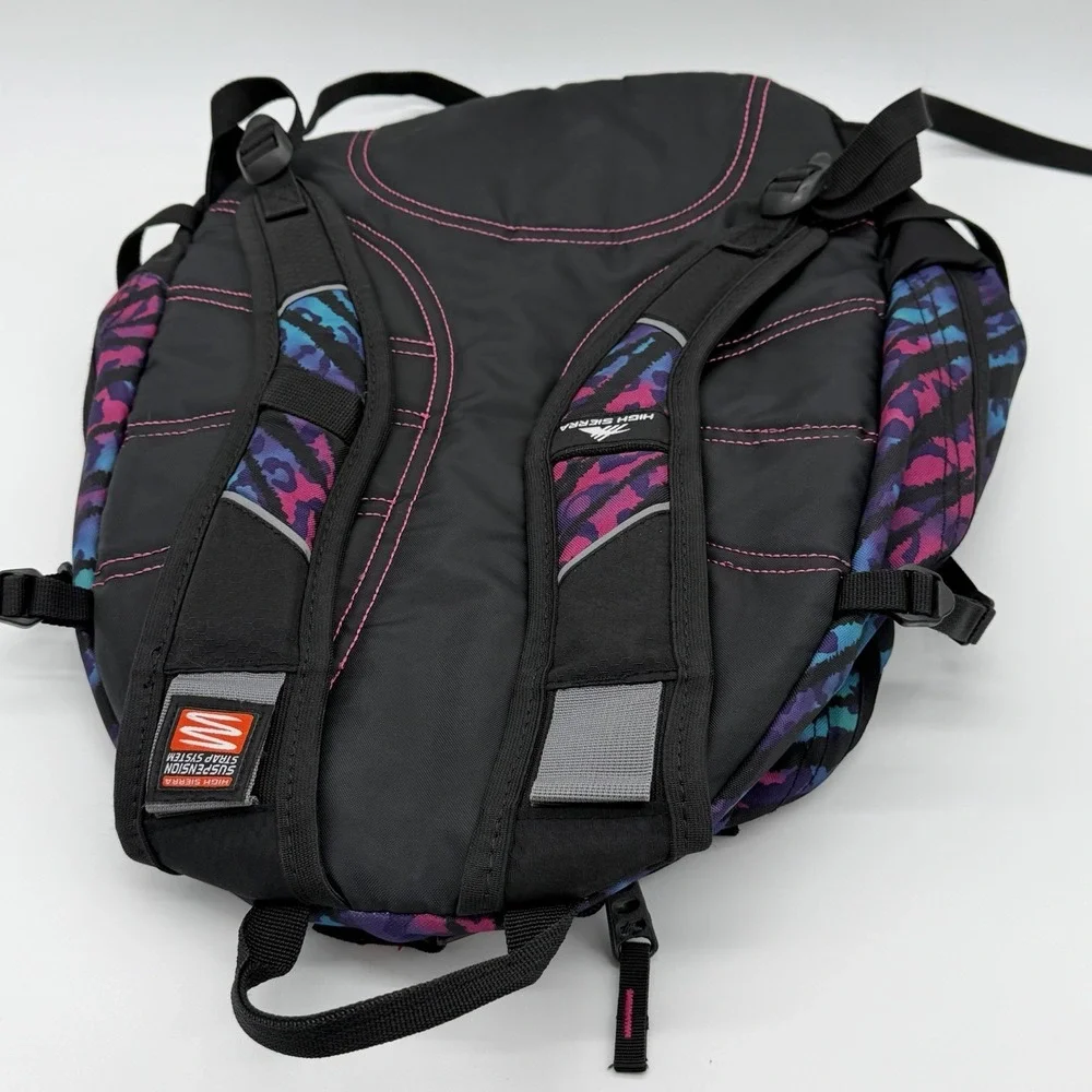 High Sierra Fatboy Backpack Pink Purple Teal School Bag Suspension Strap 19.5